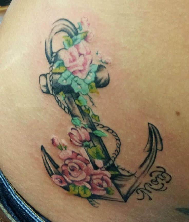Floral anchor by alinabaertattoo  Tattoogridnet