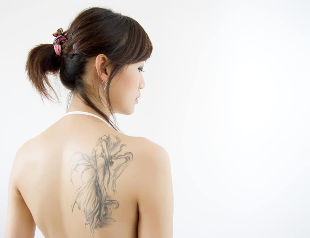 amazing back tattoo on asian women