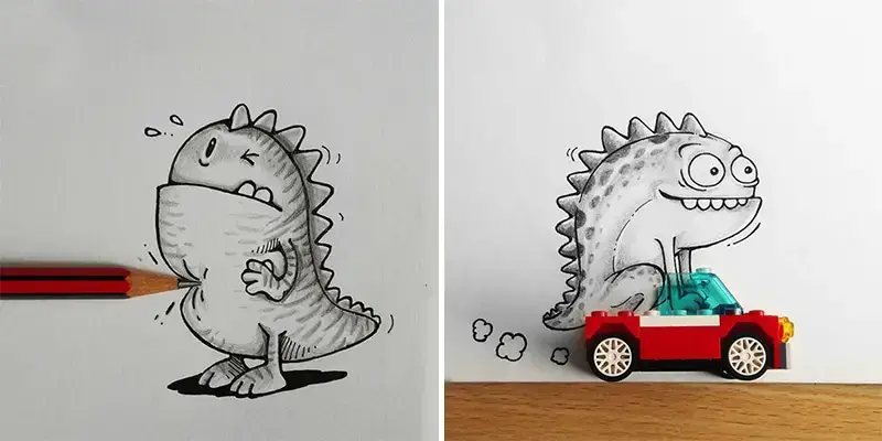 Cute Interactive Doodles with Real Life Objects