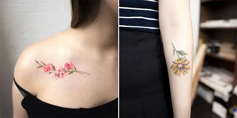Gemstone Tattoo  Delicate Florals