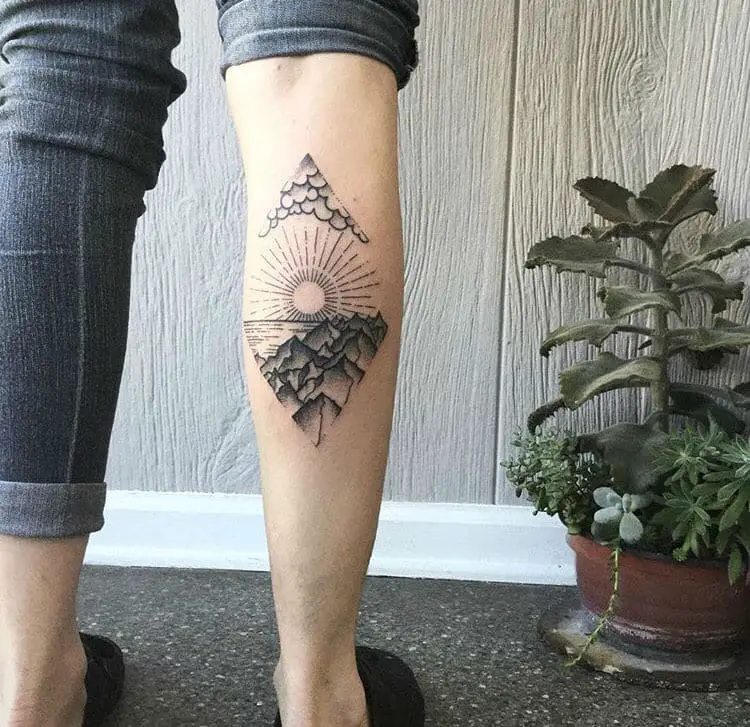 Mountains Foot Tattoo