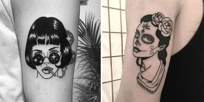 Mysterious Women in Illustrative Portrait Tattoos
