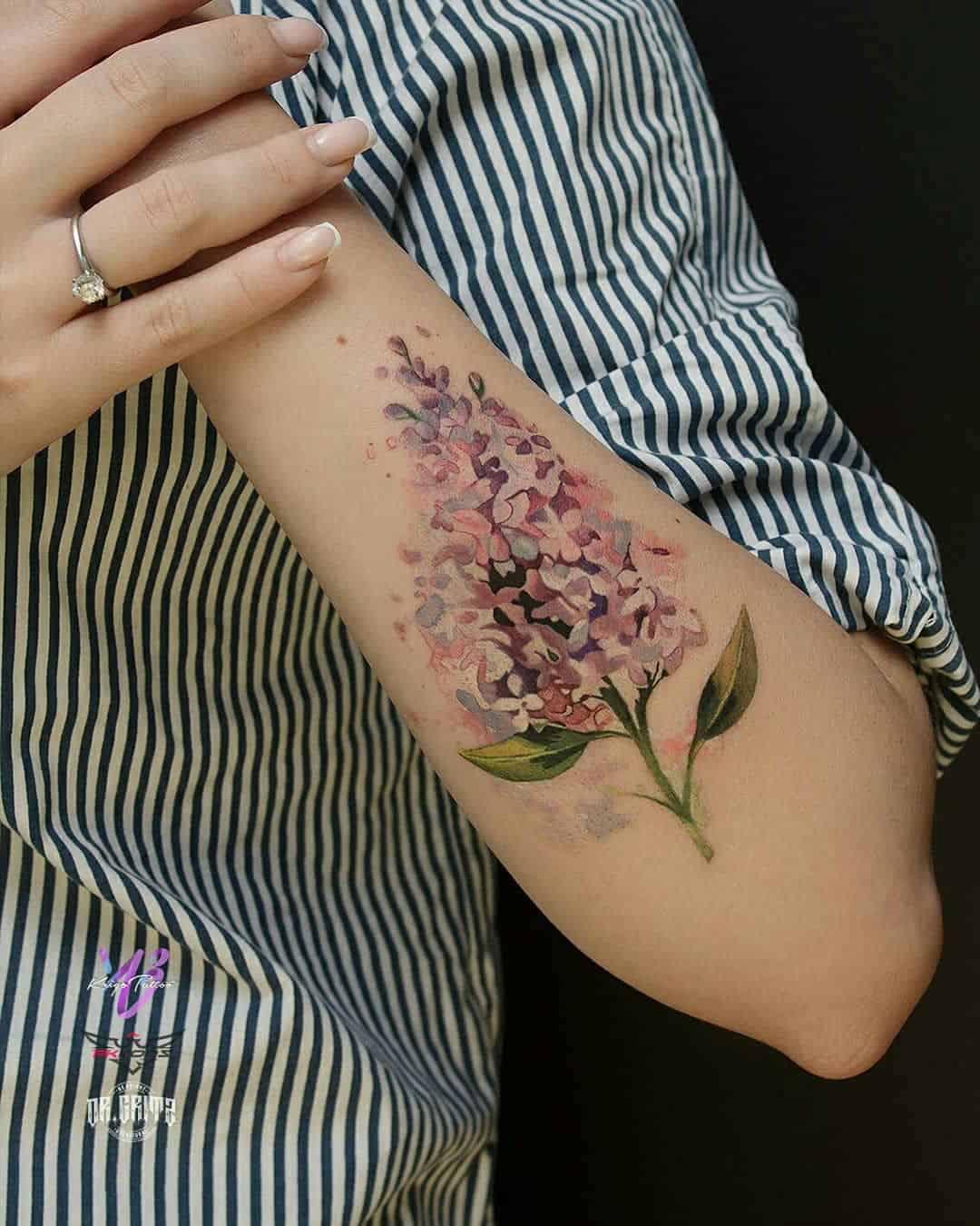 Handpoked lilac tattoo  Tattoogridnet