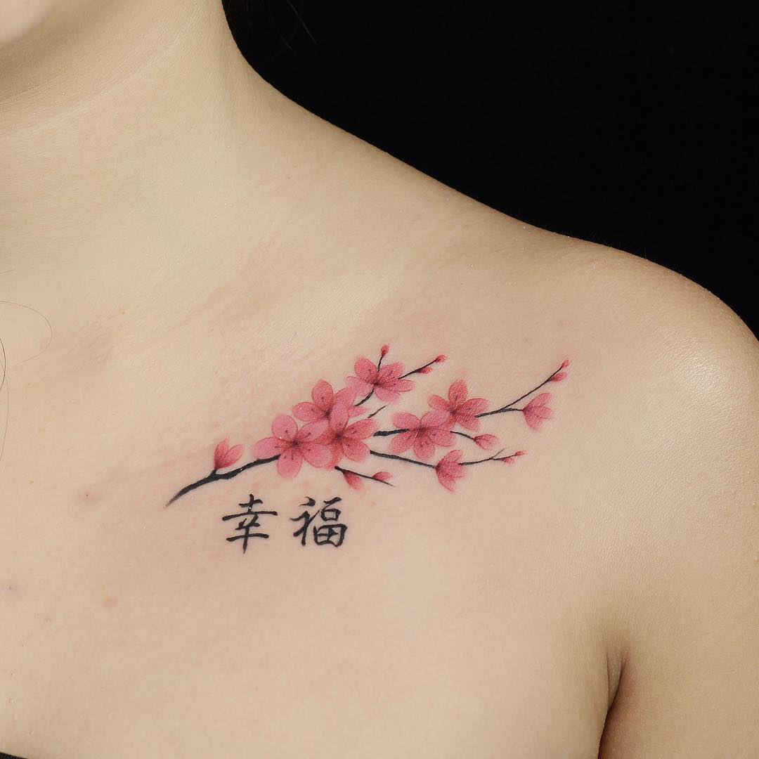 Japanese Cherry Blossom Tattoo Black And White : 250+ Japanese Cherry ...