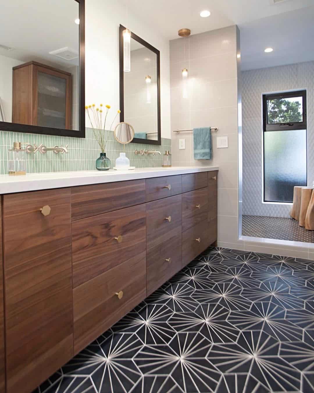24 Patterned Floor Tile Ideas For Your Bathroom 24 Patterned Floor Tile Ideas For Your Bathroom