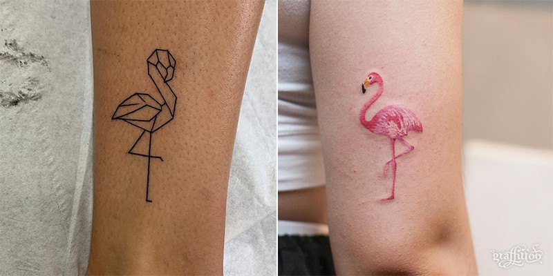Tattoo uploaded by Nic Lopez • Geometric Flamingo piece • Tattoodo