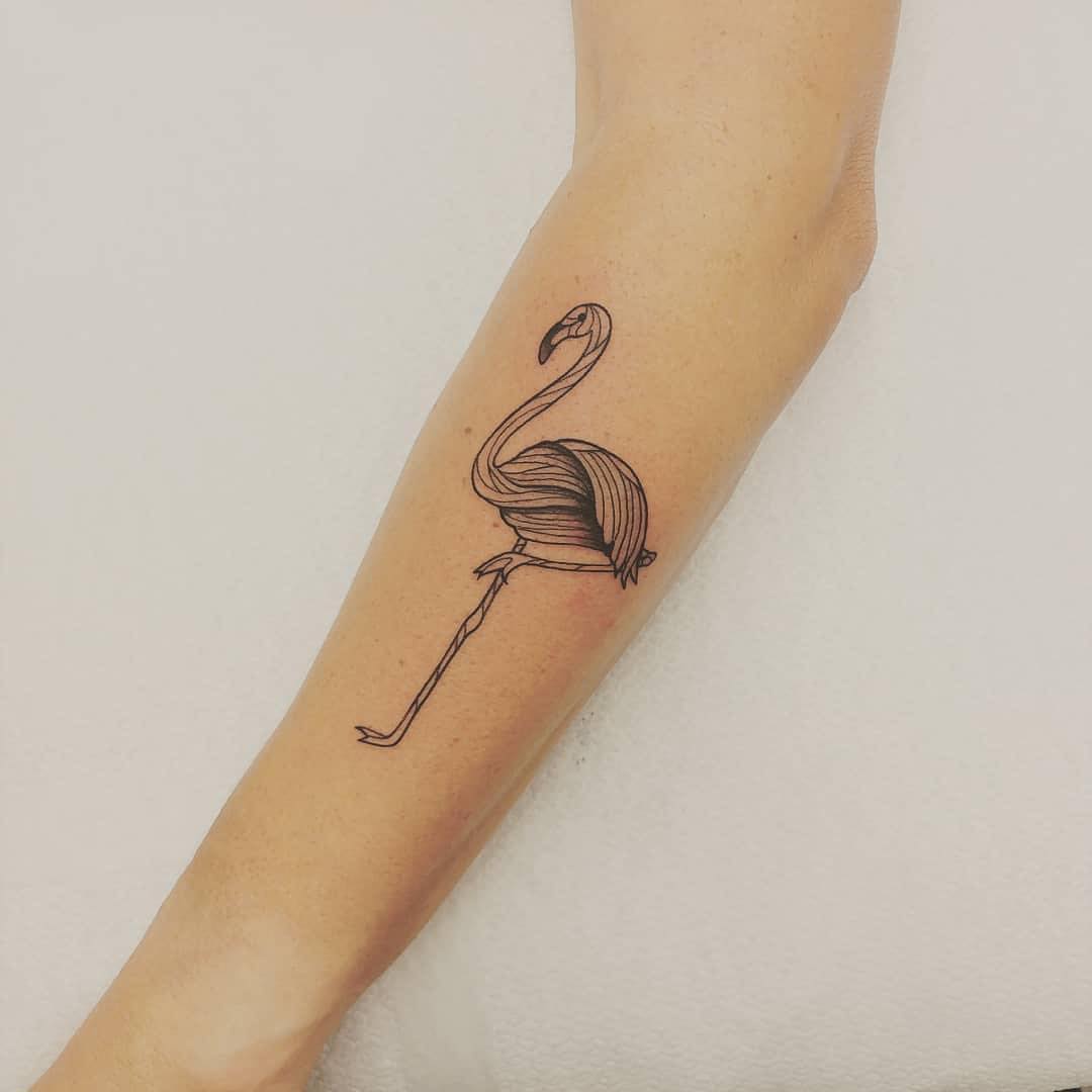 Flamingo tattoo by Eva Krbdk | Post 17327