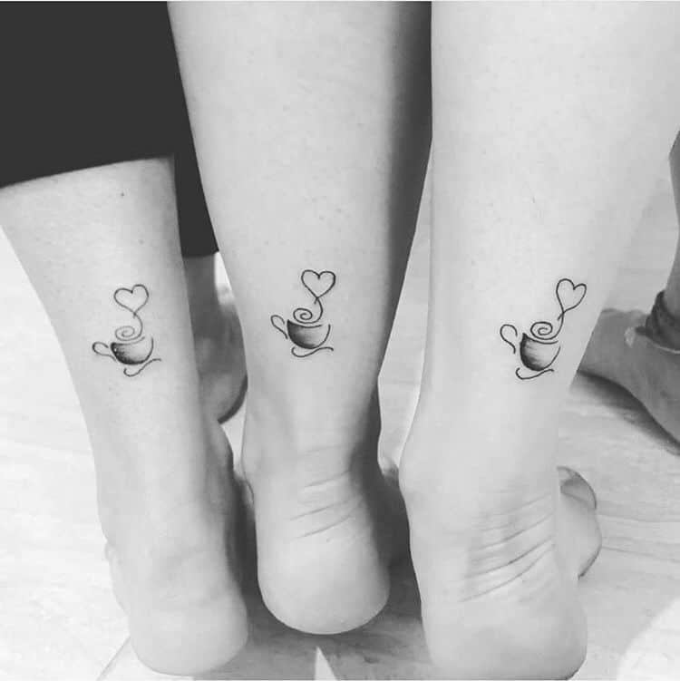 Matching coffee cup tattoo for best friends