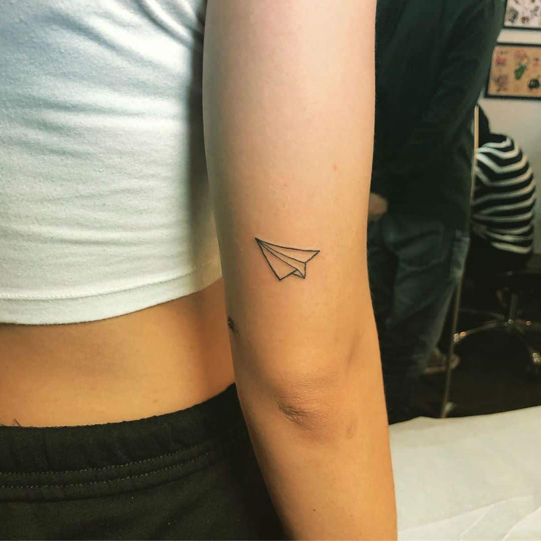 Pin by Derya Cengiz on tattoo  Paper airplane tattoos Airplane tattoos Paper  plane tattoo