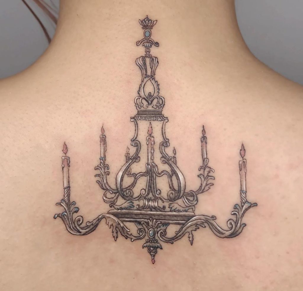 23 Chandelier Tattoo Examples with Gorgeous Details