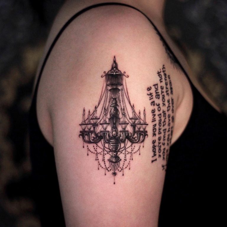 23 Chandelier Tattoo Examples with Details