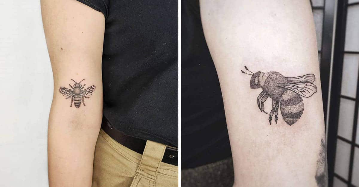 24 Cute and Beautiful Bee Tattoo Examples