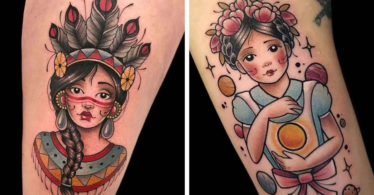 Awesome Female Portrait Tattoo Designs by Samuela Maggi