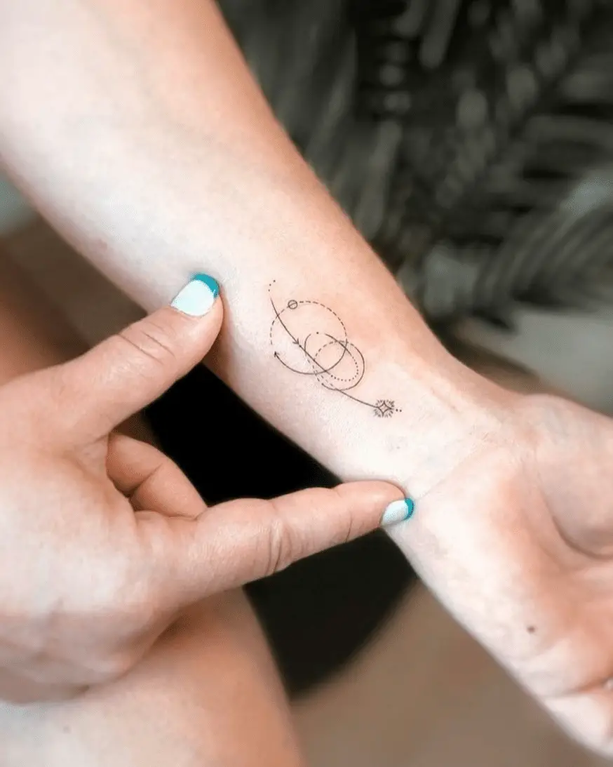 dotwork small arm tattoo design for women