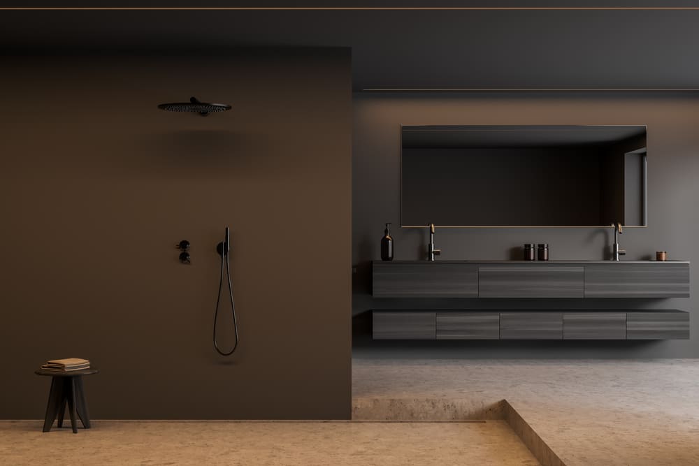 black and brown modern bathroom design