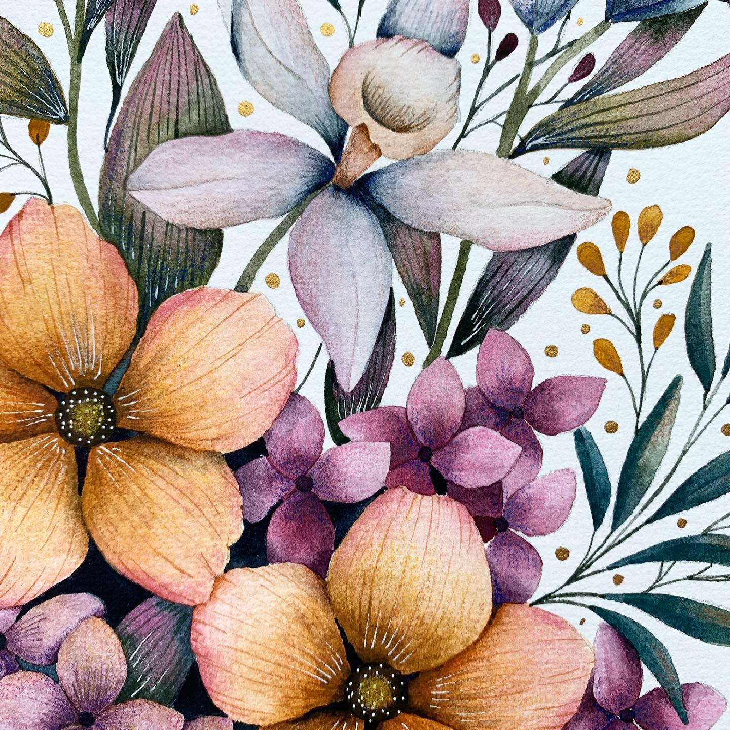 floral bouquet watercolor painting
