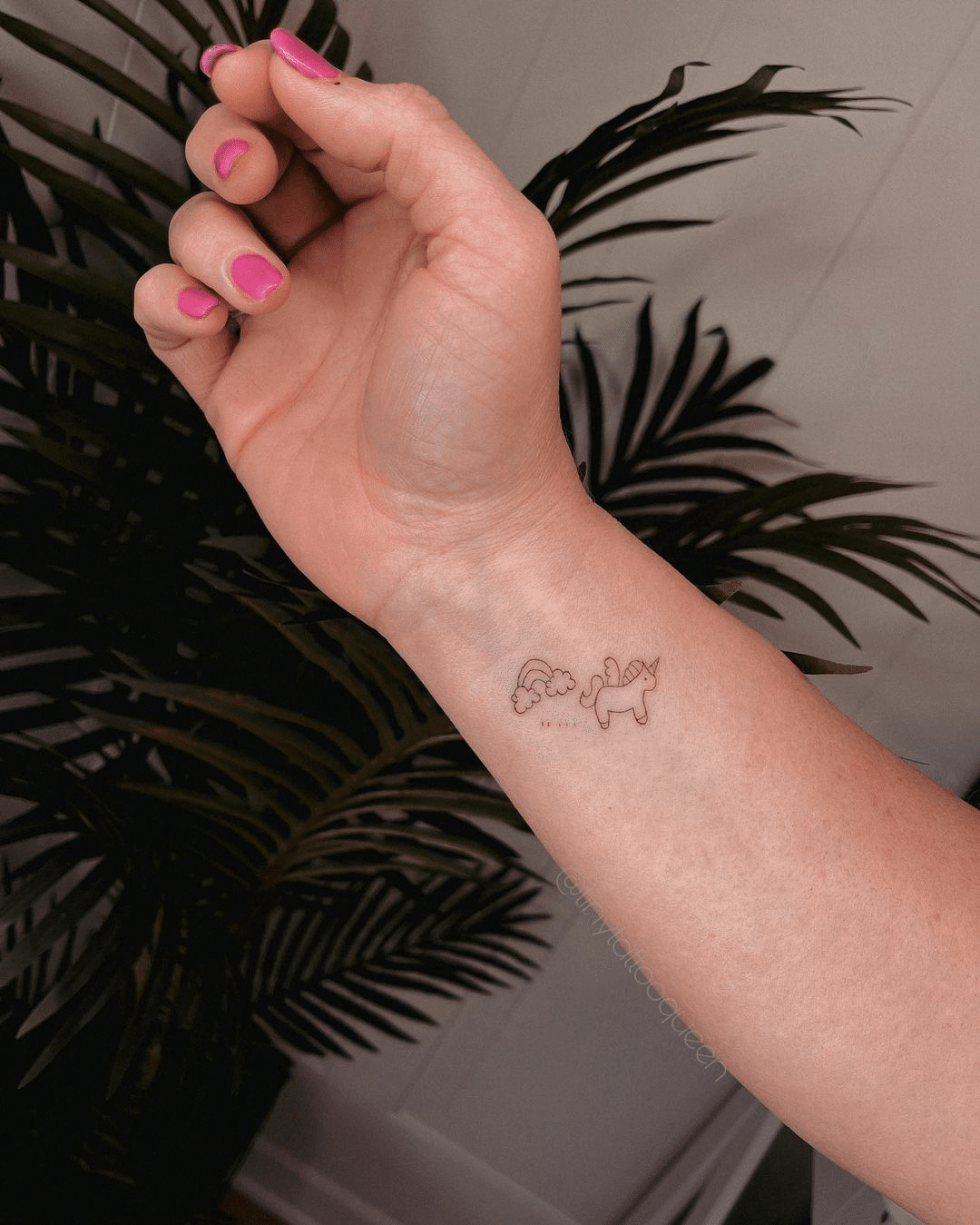 small unicorn tattoo design for girls