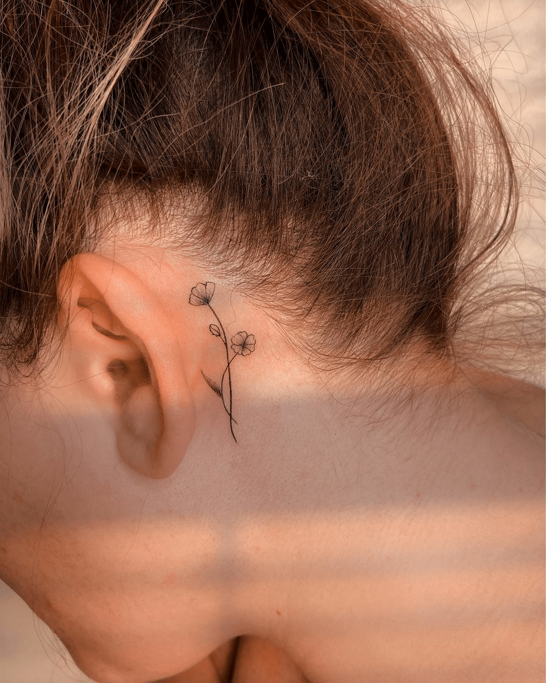 small behind the ear tattoo design ideas for women