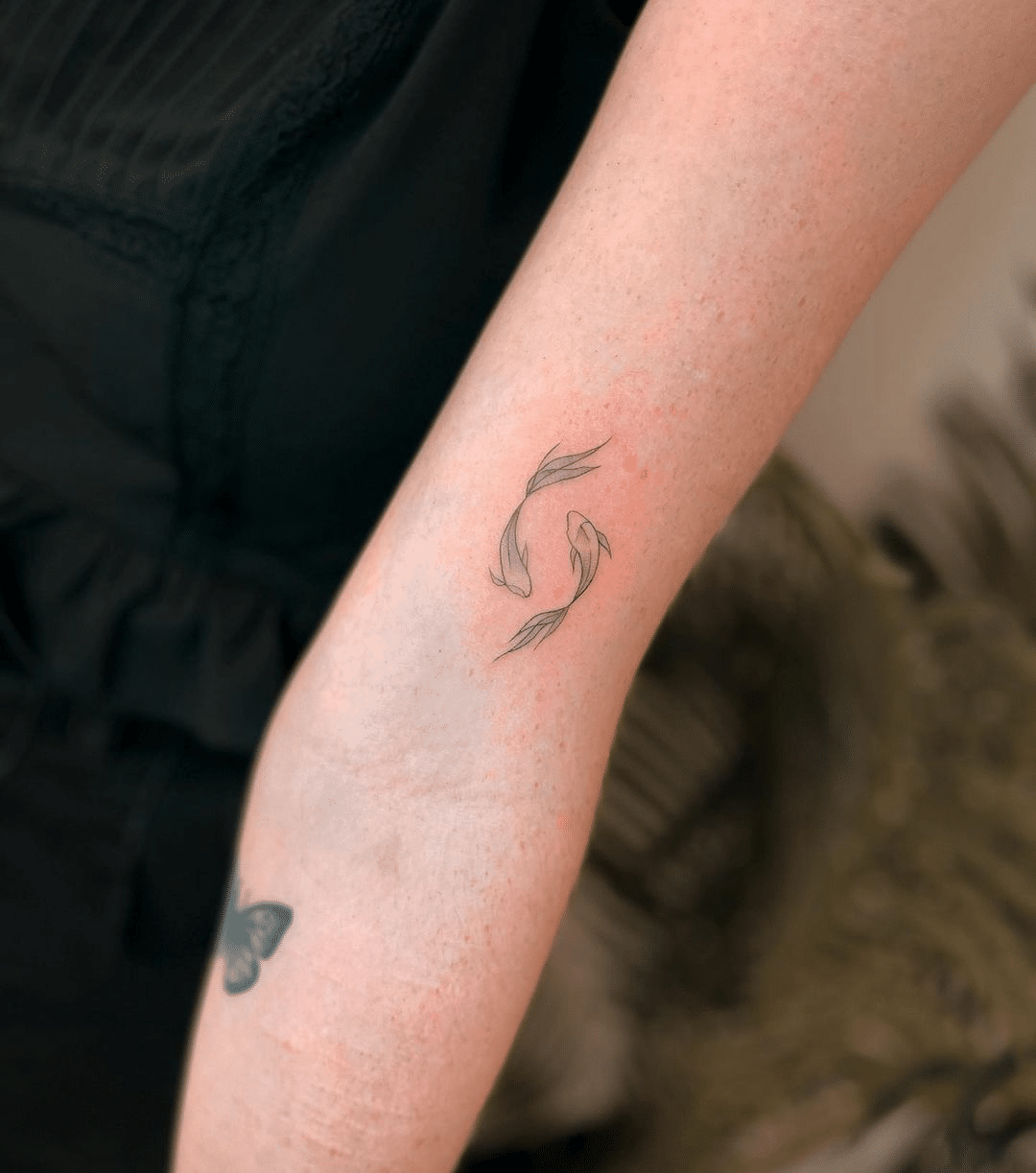 small koi design tattoo for girls