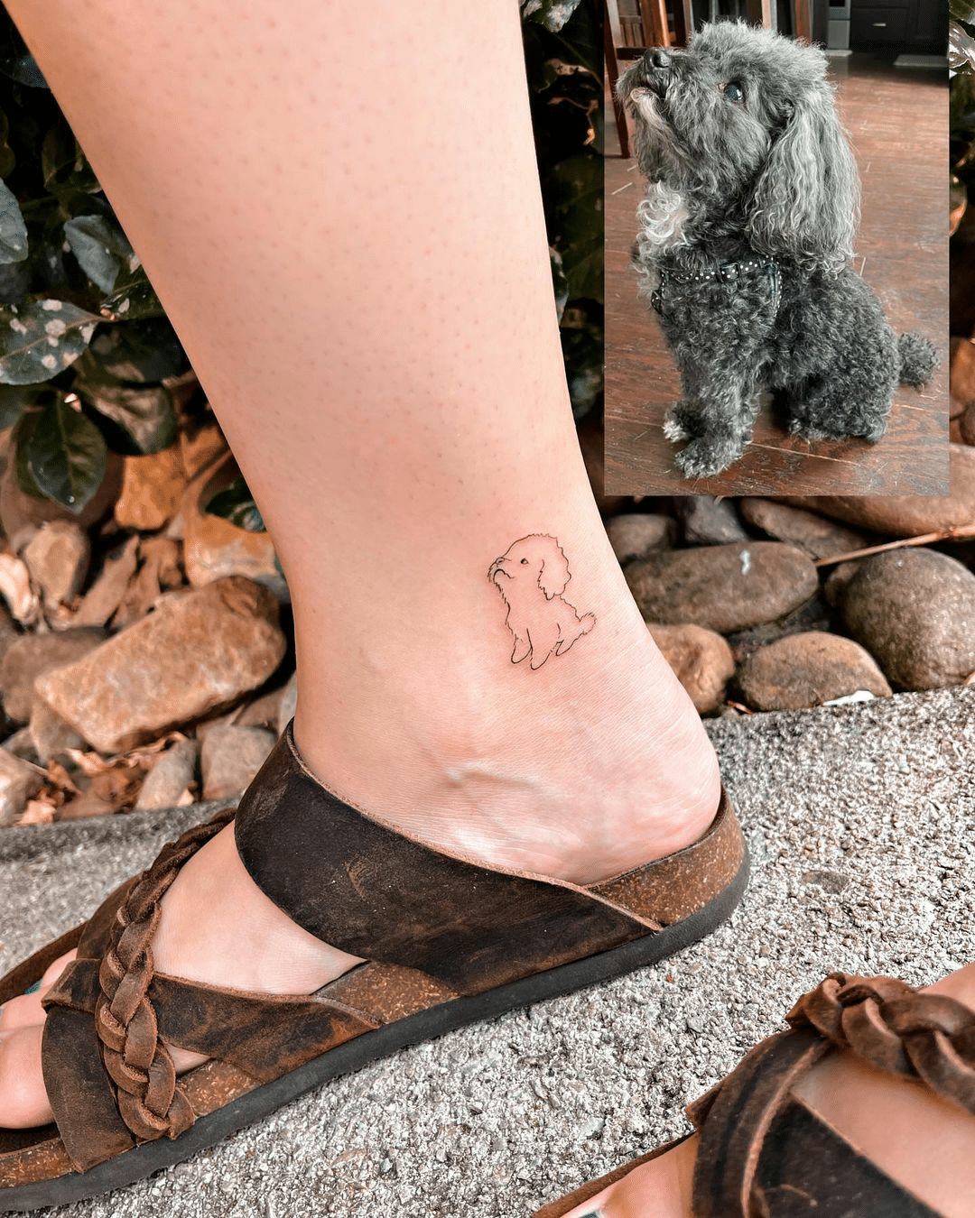 small puppy tattoo design for women